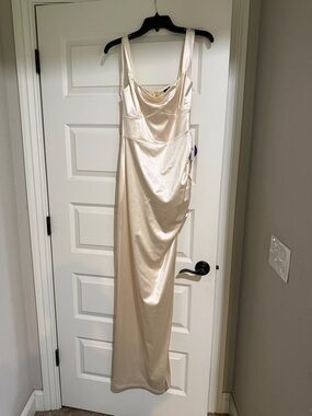 Windsor Satin Maxi Dress in Champagne